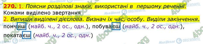 ГДЗ Українська мова 4 клас сторінка 270